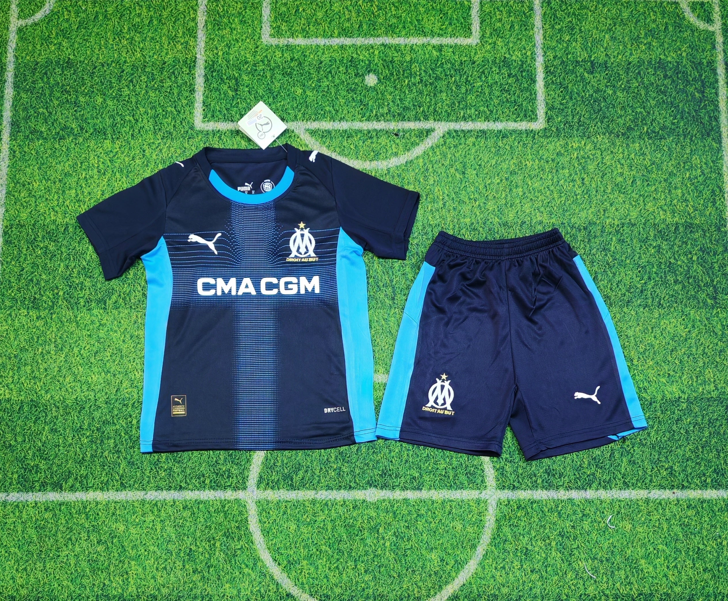 Olympique Marseille Away Kit 2025/26 Kids – Navy/Blue
