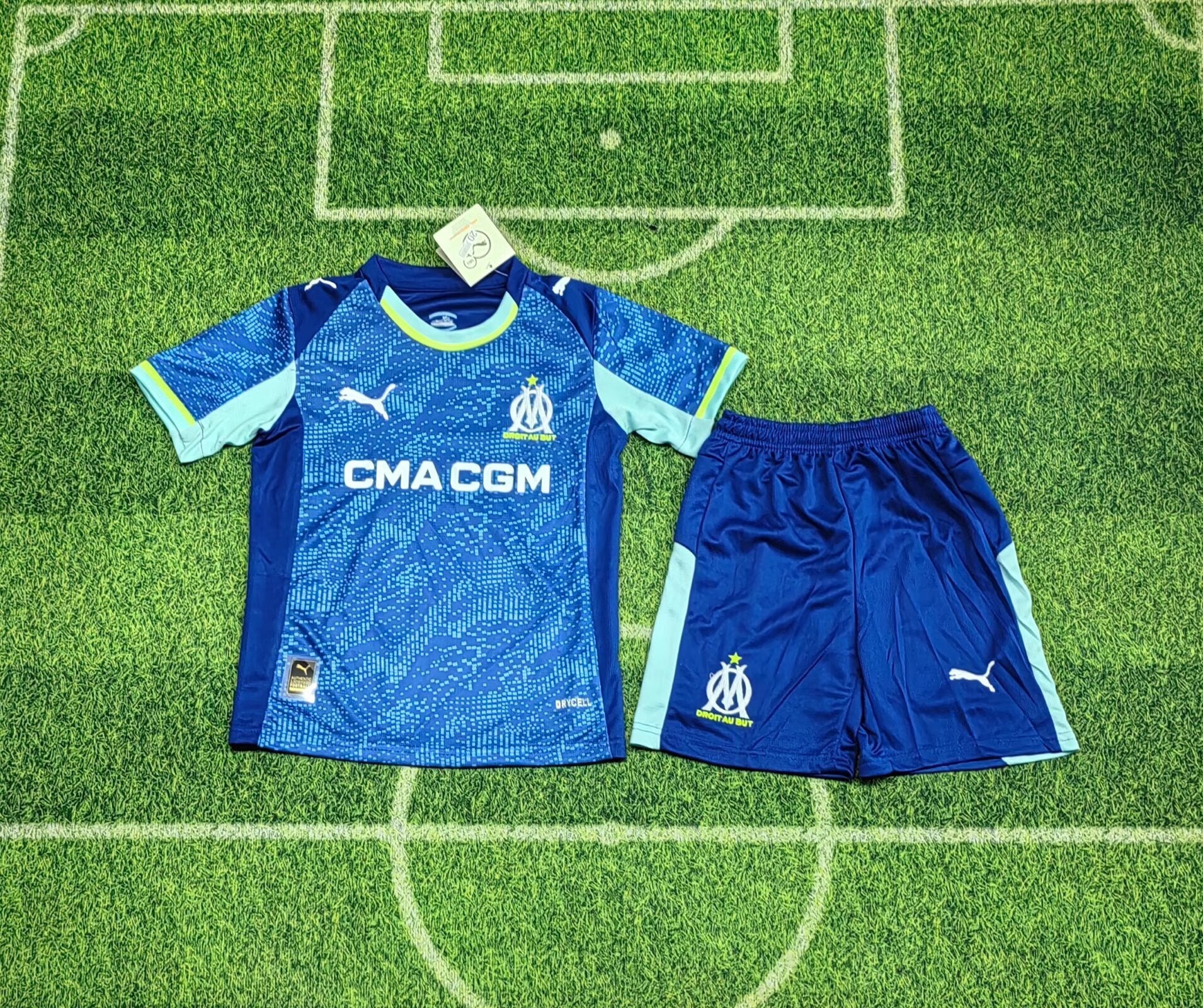 Olympique Marseille Third Kit 2025/26 Kids – Blue/Light Blue