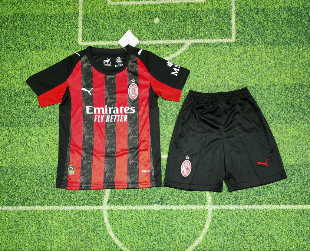AC Milan 2025/26 Home Kit Set Kids – Alternative Shorts
