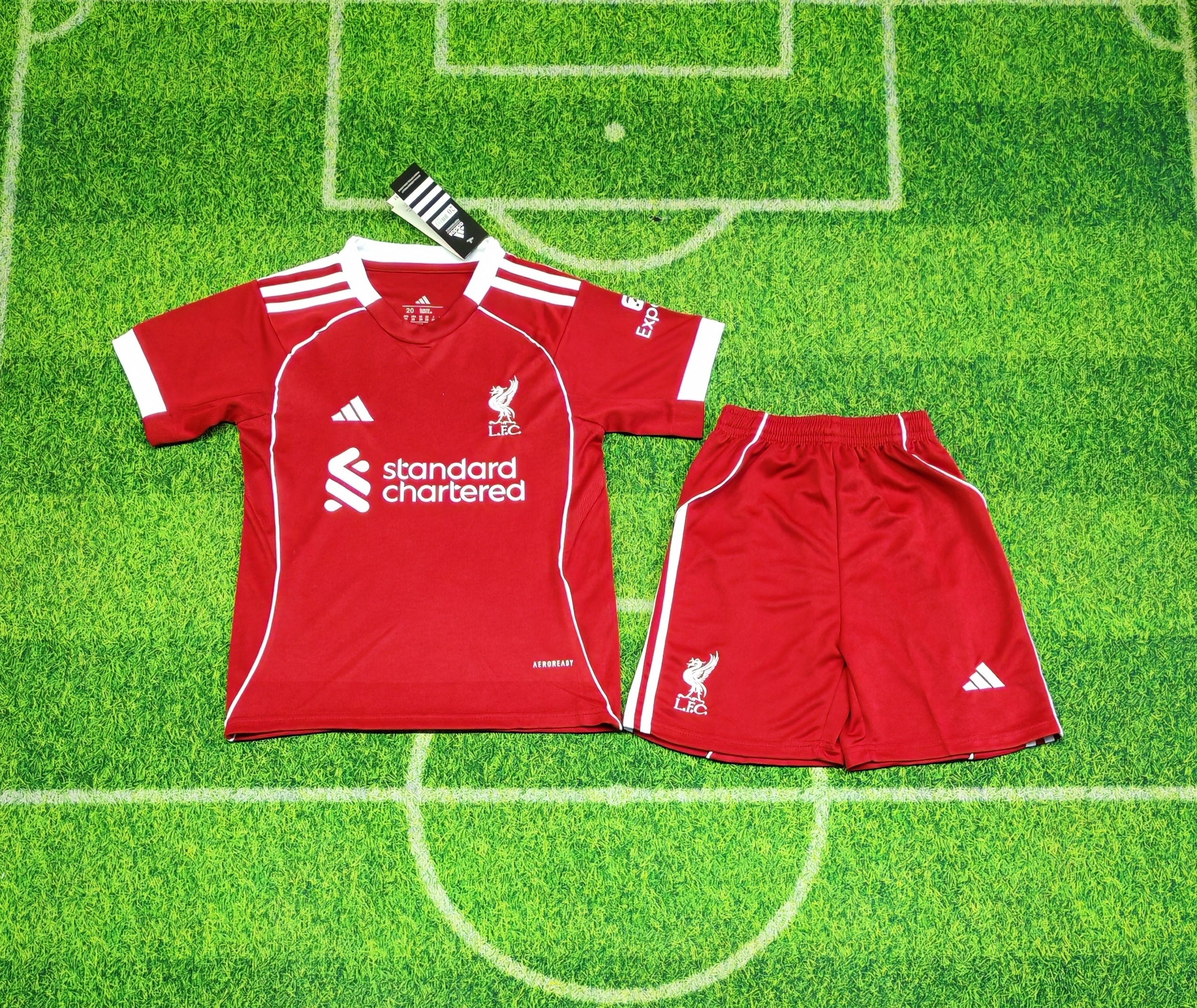 Liverpool 2025/26 Home Kit Kids Set – Red / White