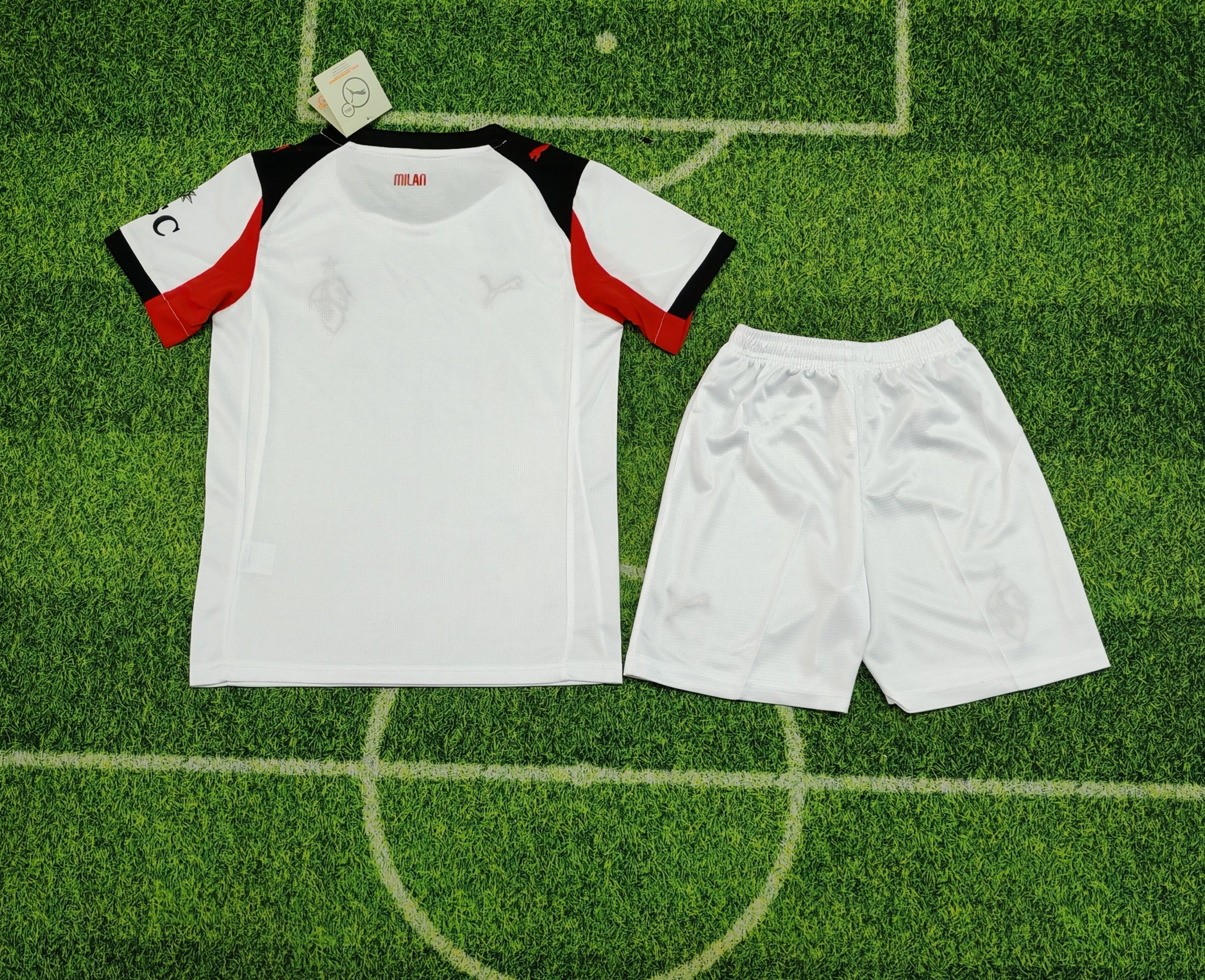 AC Milan 2025/26 Away Kit Set Kids – White Shorts