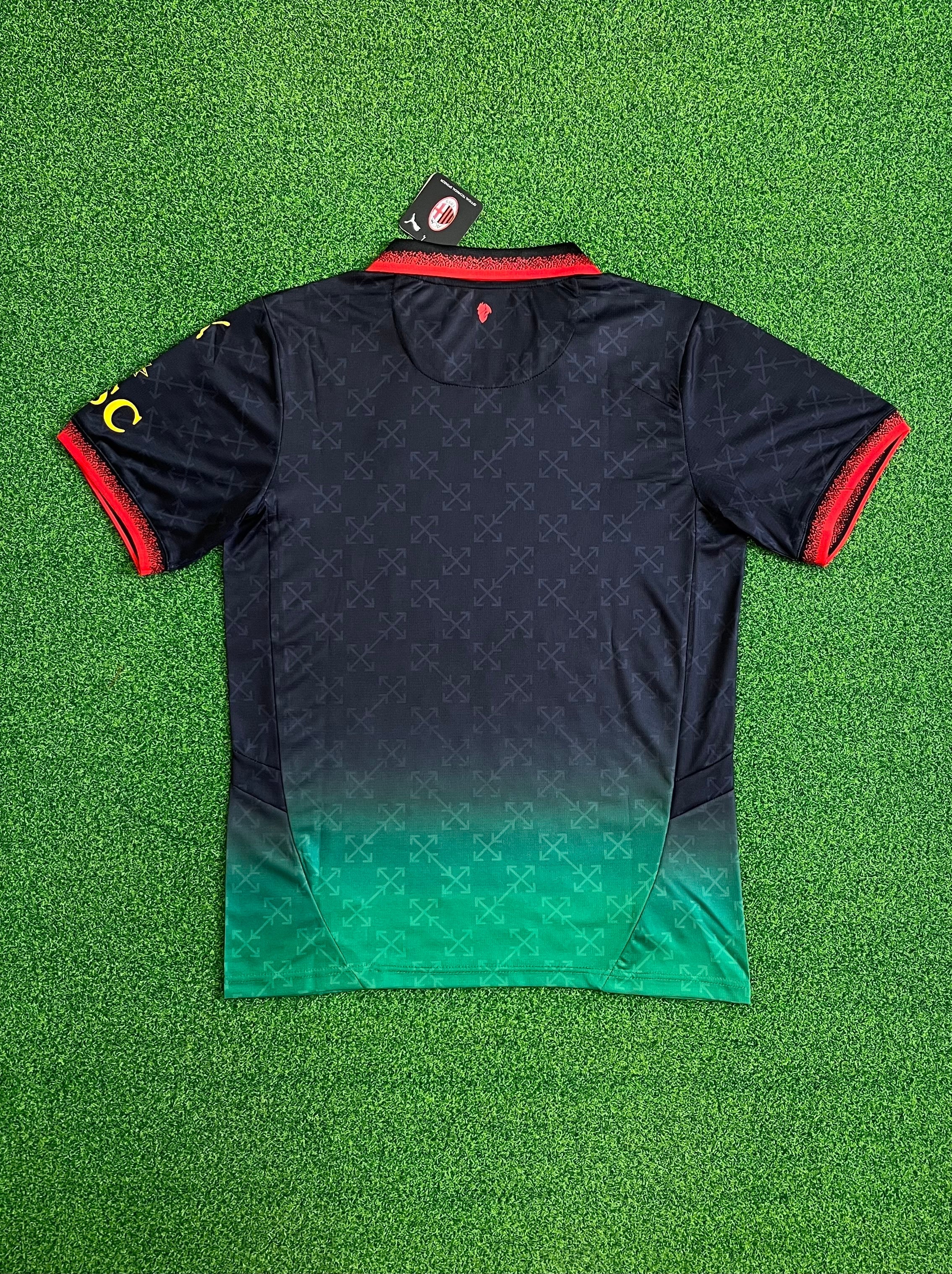 AC Milan x Off-White Inspired Shirt Black/Green Gradient