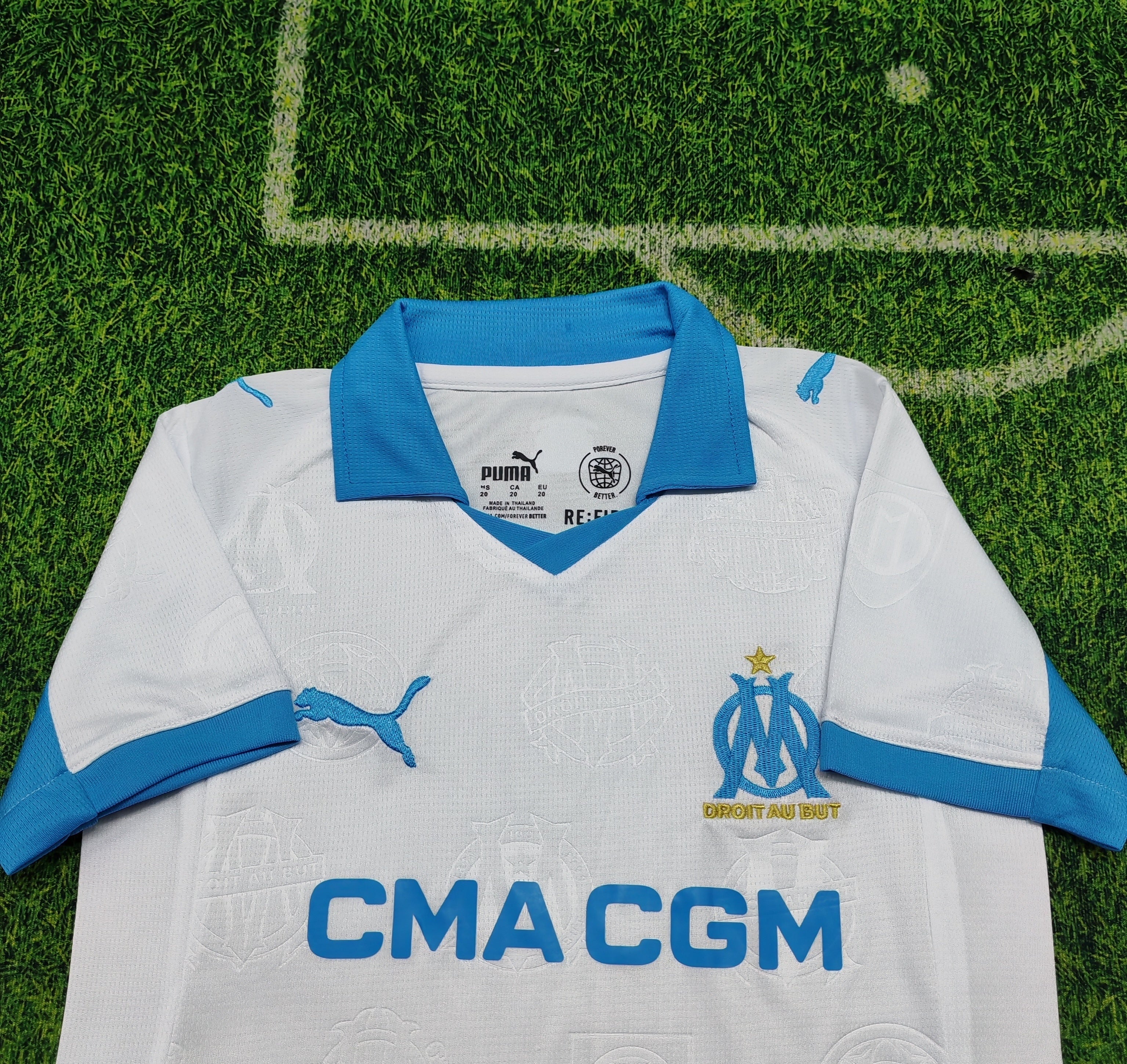 Olympique Marseille Home Kit 2025/26 Kids – White/Blue