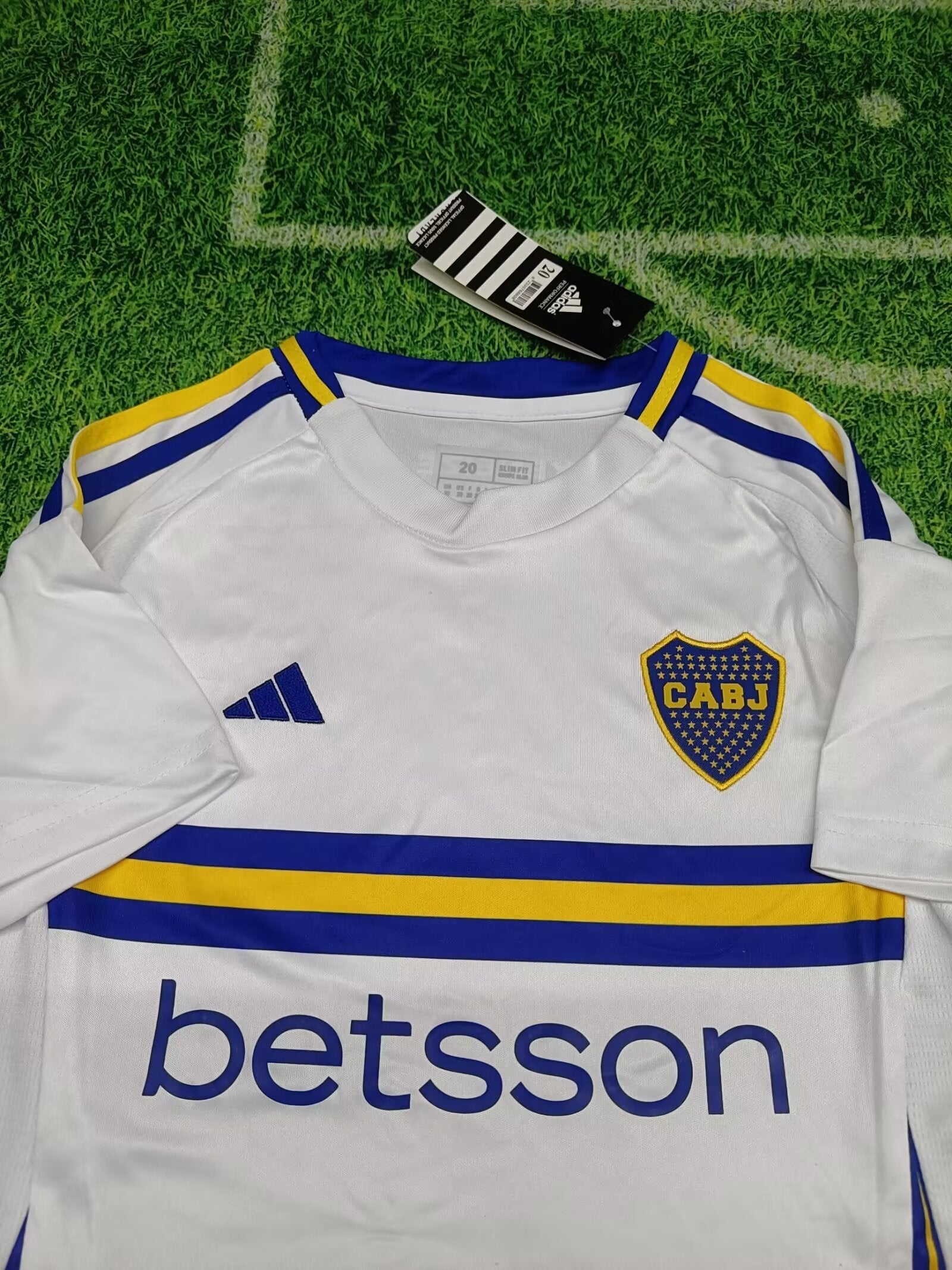 Boca Juniors Away Kit 2024/2025 Kids – White/Blue/Yellow Football Set