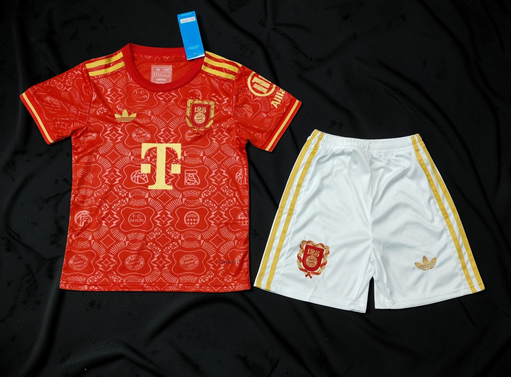 Bayern Munich 125th Anniversary Kit 2025/2026 Kids – Red/Gold Special Edition Set