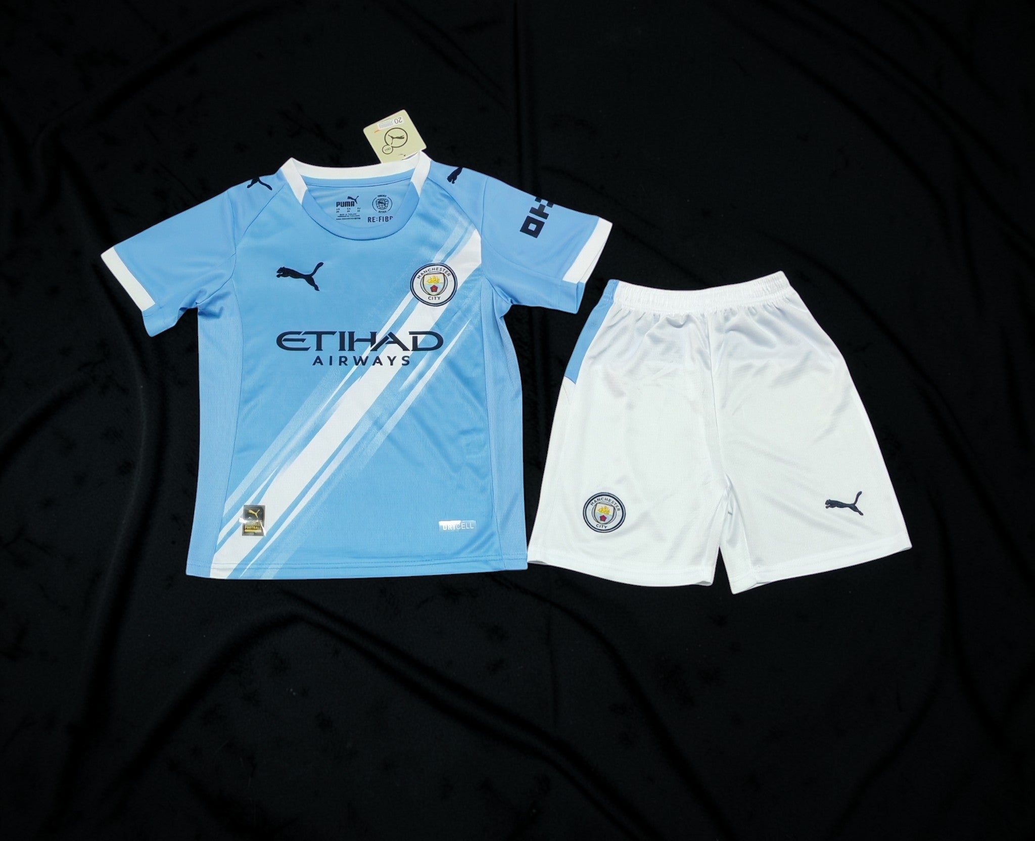 Manchester City 2025/26 Home Kit Kids Set – Sky Blue/White (Alternate Shorts)