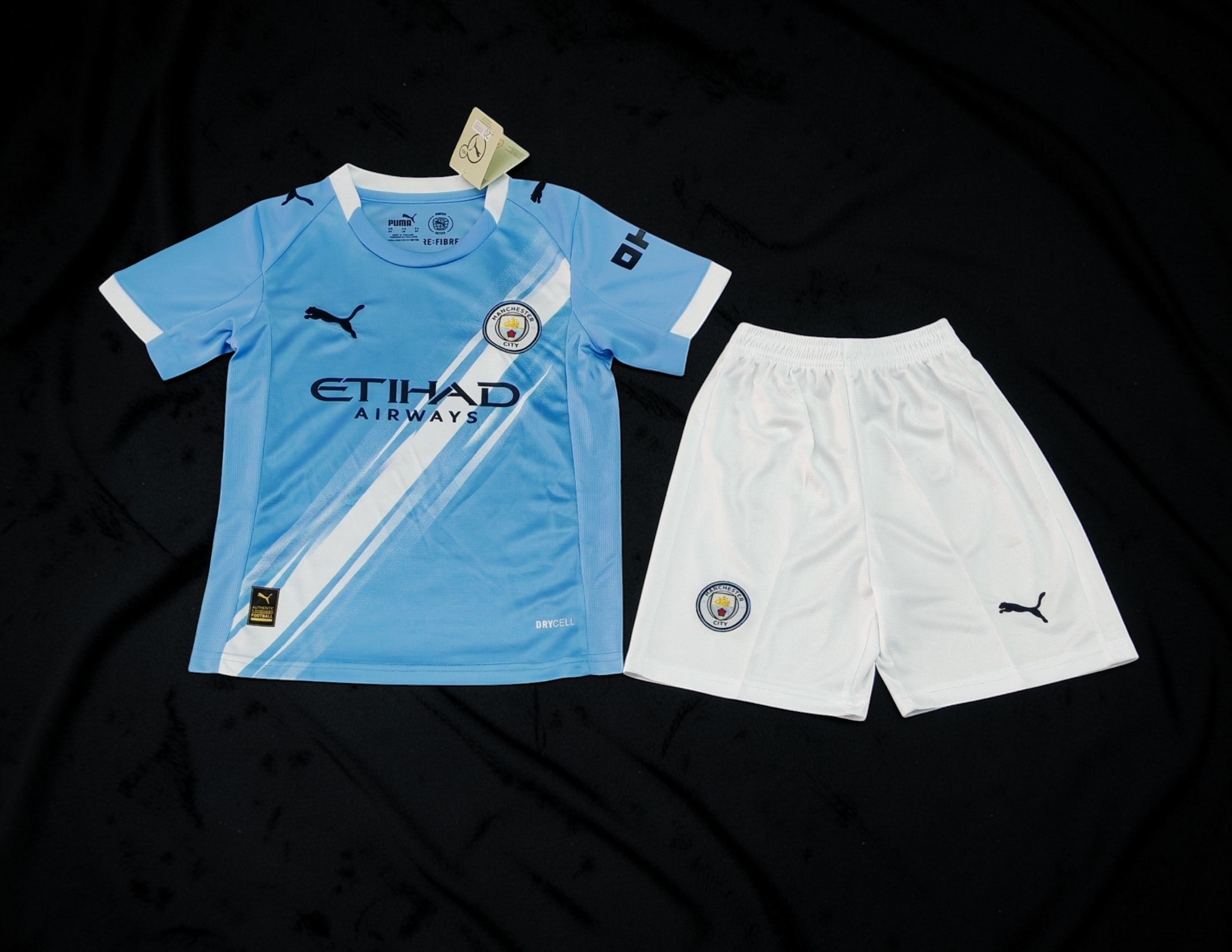 Manchester City 2025/26 Home Kit Kids Set – Sky Blue/White